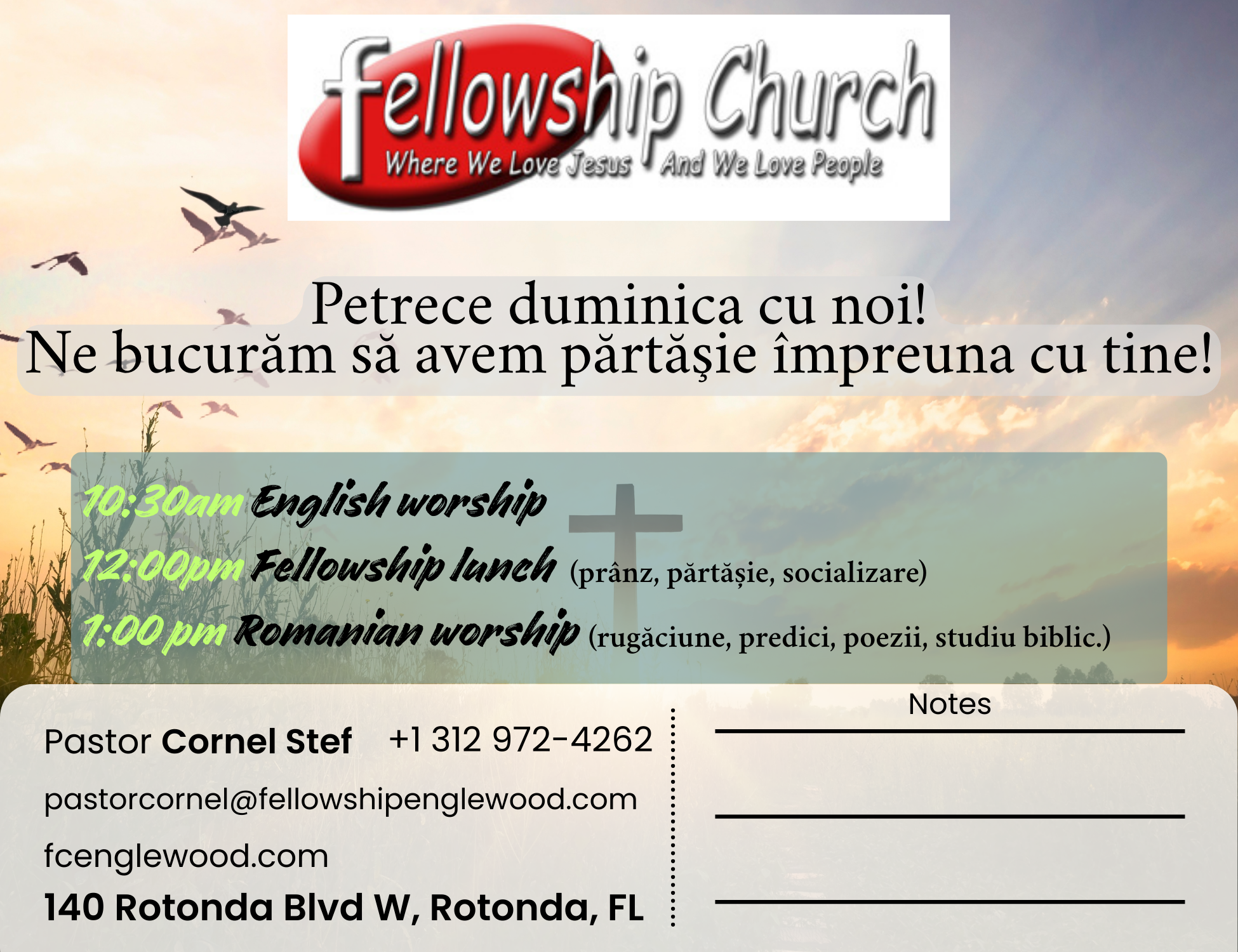 Fellowship International Church Invitation Flyer